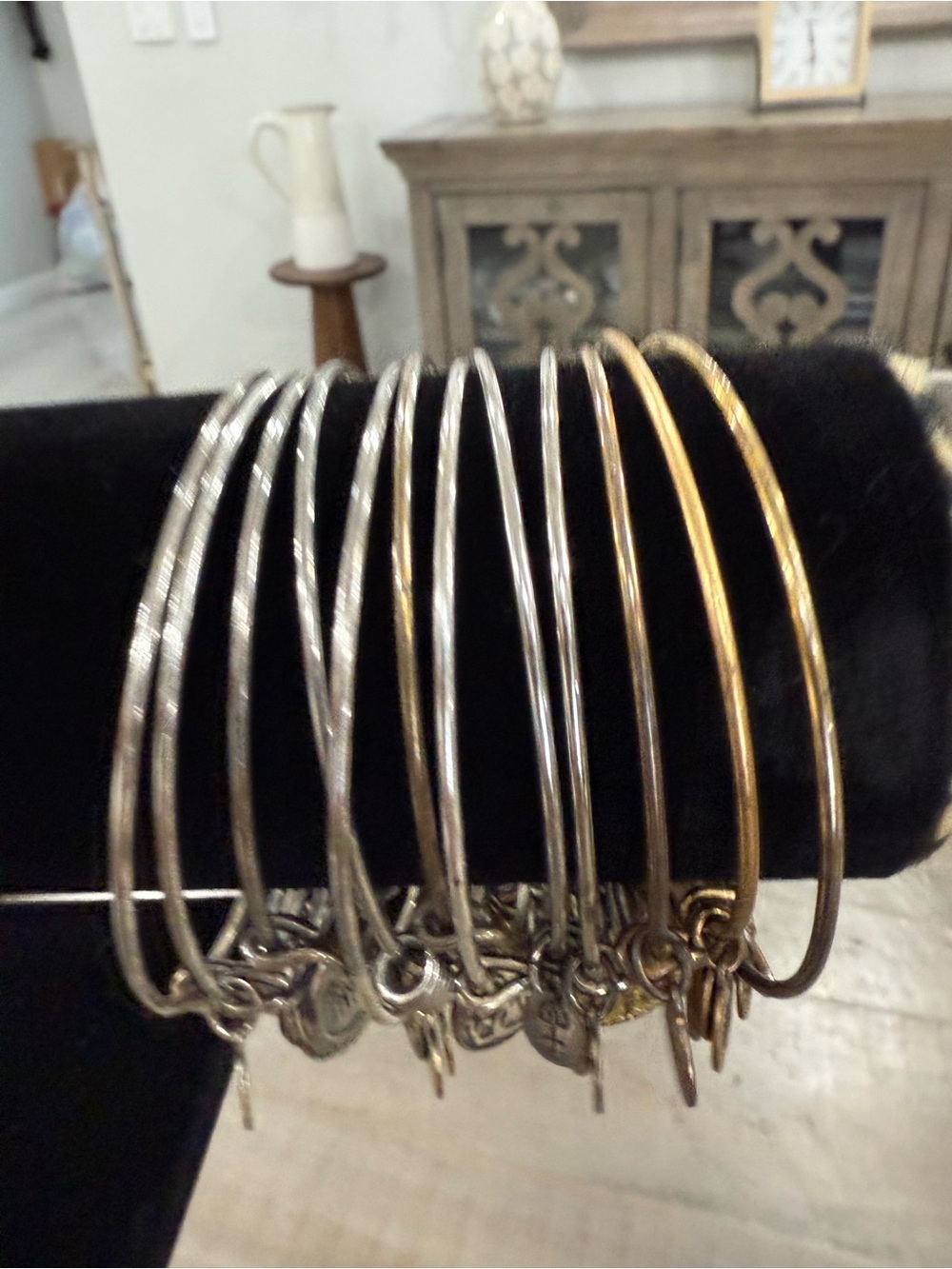 Alex and Ani Charm Bracelet Lot of 12 Silver & Gold Tone Bangles